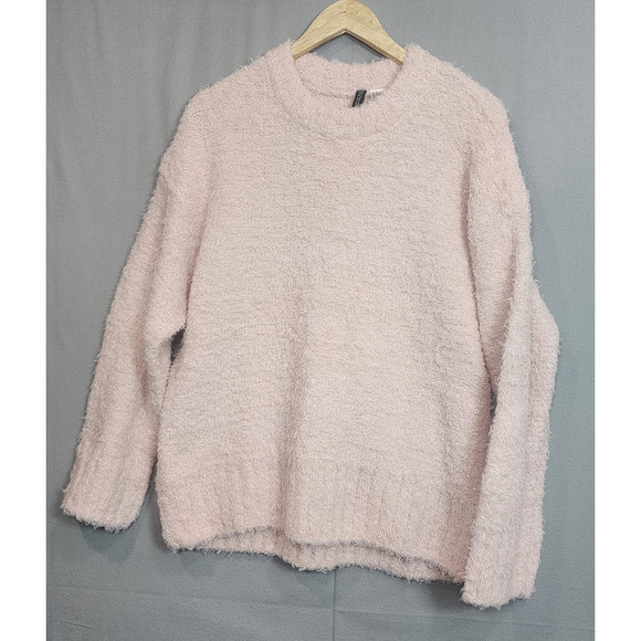 NWT H&M Divided Oversized Crewneck Pink Knit Sweater Women's Sz M - Picture 2 of 6